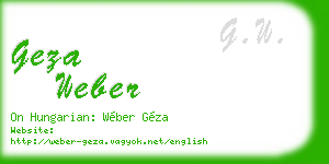 geza weber business card