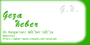 geza weber business card